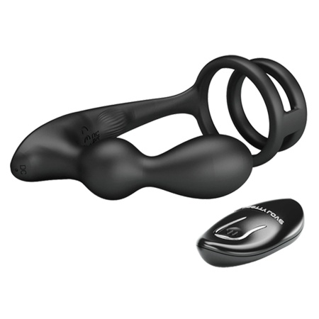 Penis Sleeve VI z wibrującą wkładką analną - 13,5 cm - 6