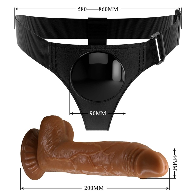 Uprząż Strap-On Micheal z realistycznym dildo o długości 20 cm - 9
