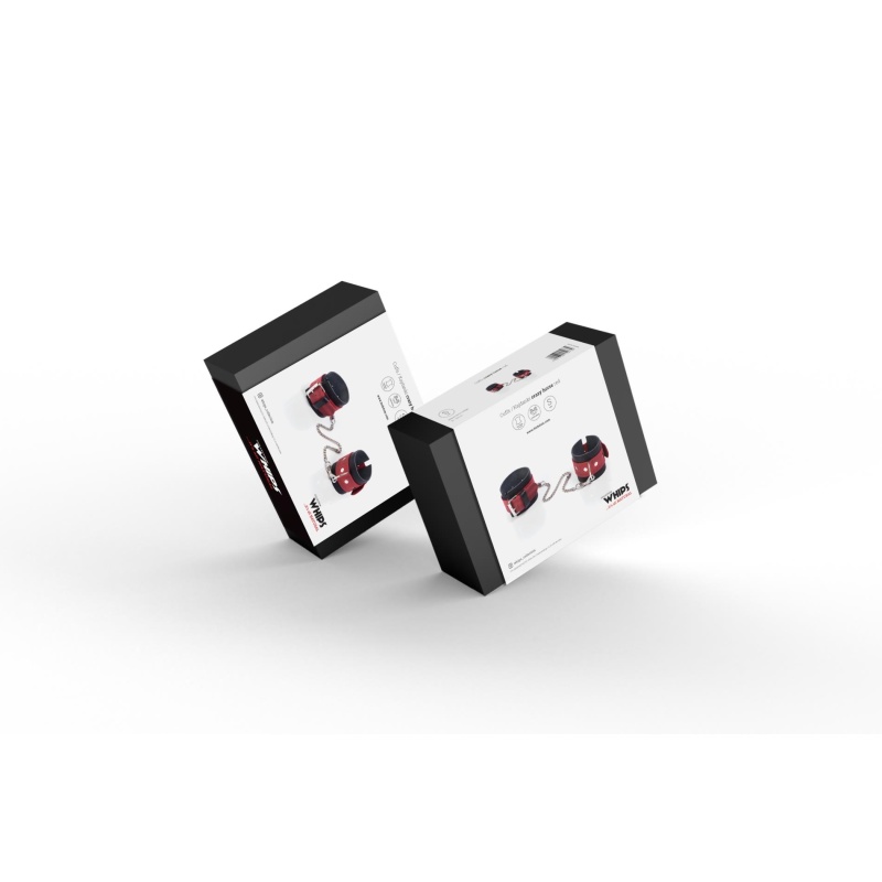 Kajdanki- Cuffs Crazy Horse Red, Small - 2