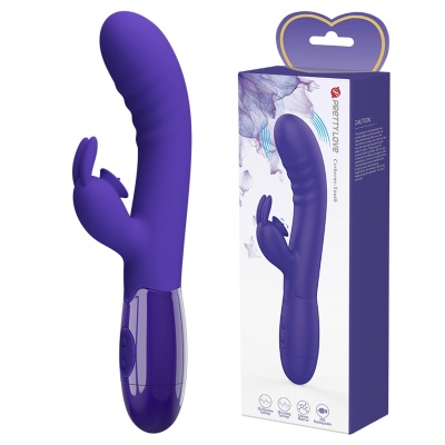 Wibrator dwustymulacyjny Cerberus Youth - 30 funkcji wibracji i lizania (18 cm) - 1