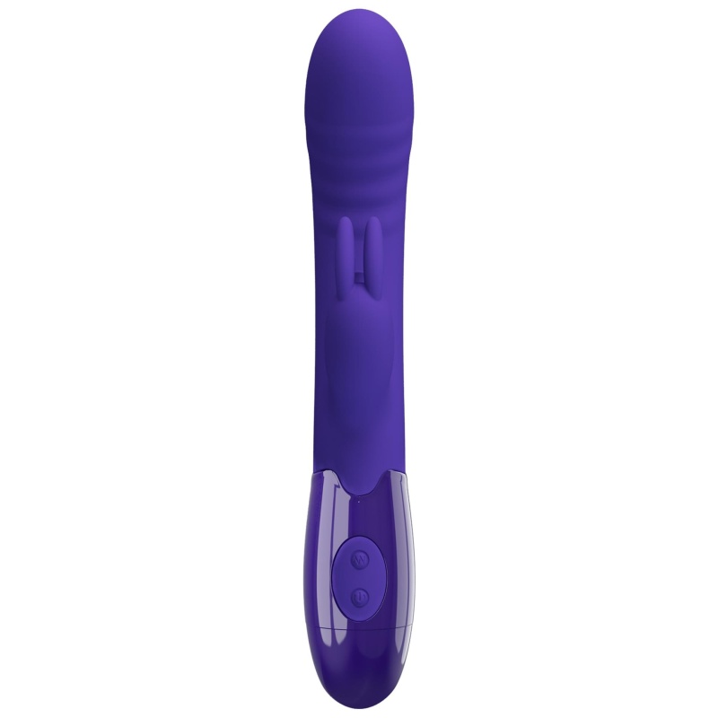 Wibrator dwustymulacyjny Cerberus Youth - 30 funkcji wibracji i lizania (18 cm) - 2