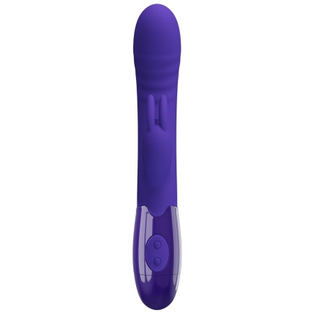 Wibrator dwustymulacyjny Cerberus Youth - 30 funkcji wibracji i lizania (18 cm) - 2