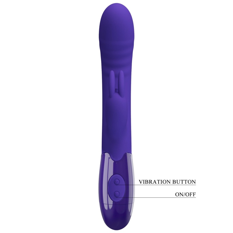 Wibrator dwustymulacyjny Cerberus Youth - 30 funkcji wibracji i lizania (18 cm) - 8