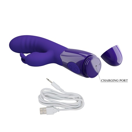 Wibrator dwustymulacyjny Cerberus Youth - 30 funkcji wibracji i lizania (18 cm) - 9