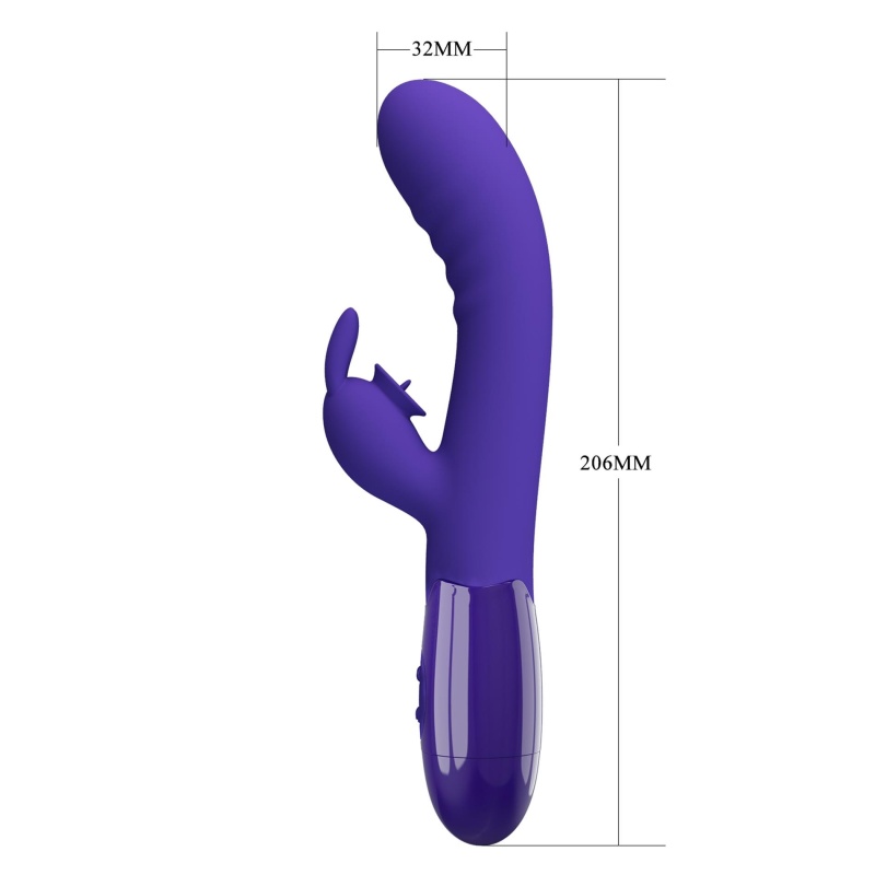 Wibrator dwustymulacyjny Cerberus Youth - 30 funkcji wibracji i lizania (18 cm) - 10