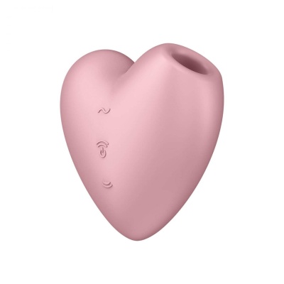 Cutie Heart (Light Red) - stymulator łechtaczki z technologią Air Pulse i wibracją, 8,4 × 7,8 cm - 1