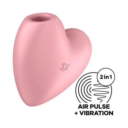 Cutie Heart (Light Red) - stymulator łechtaczki z technologią Air Pulse i wibracją, 8,4 × 7,8 cm - 3
