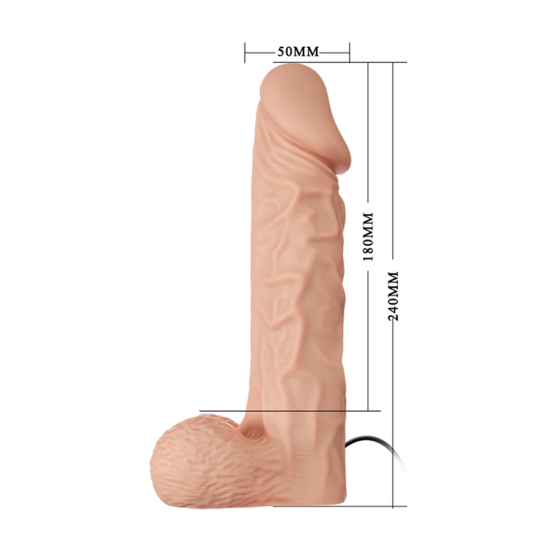 Strap-on RealDeal 9.4'' z regulowaną uprzężą i wibrującym dildo - długość całkowita 23,9 cm - 4