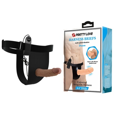 Dildo strap-on Draven z regulowaną uprzężą, 17,3 cm - 1