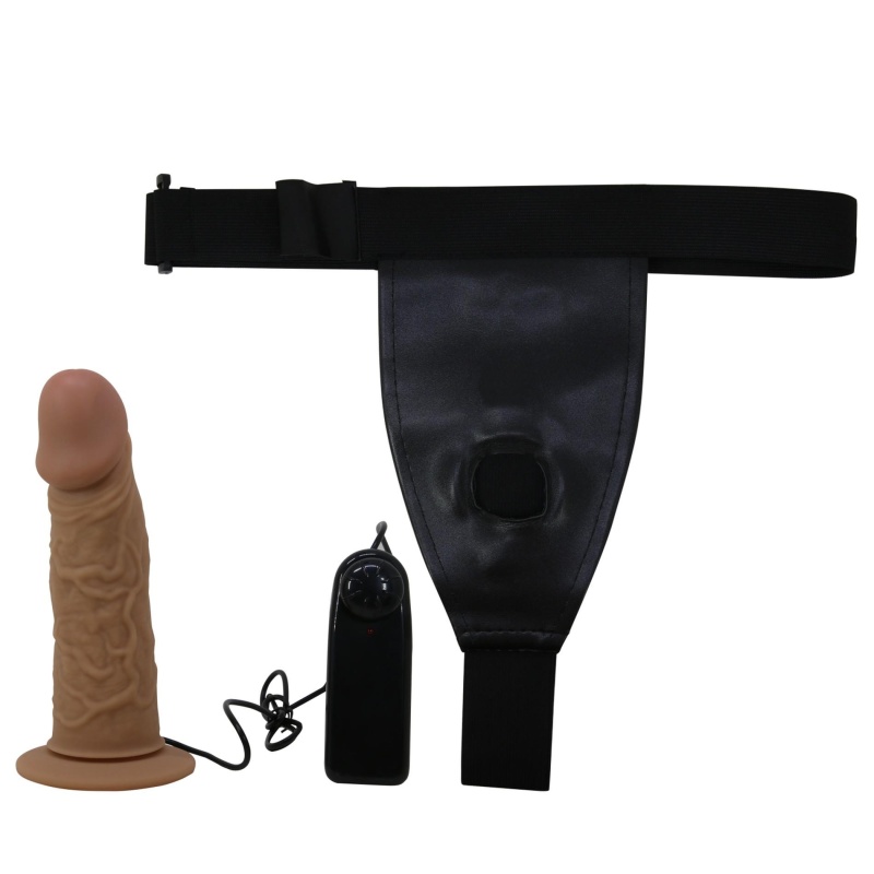 Dildo strap-on Draven z regulowaną uprzężą, 17,3 cm - 3