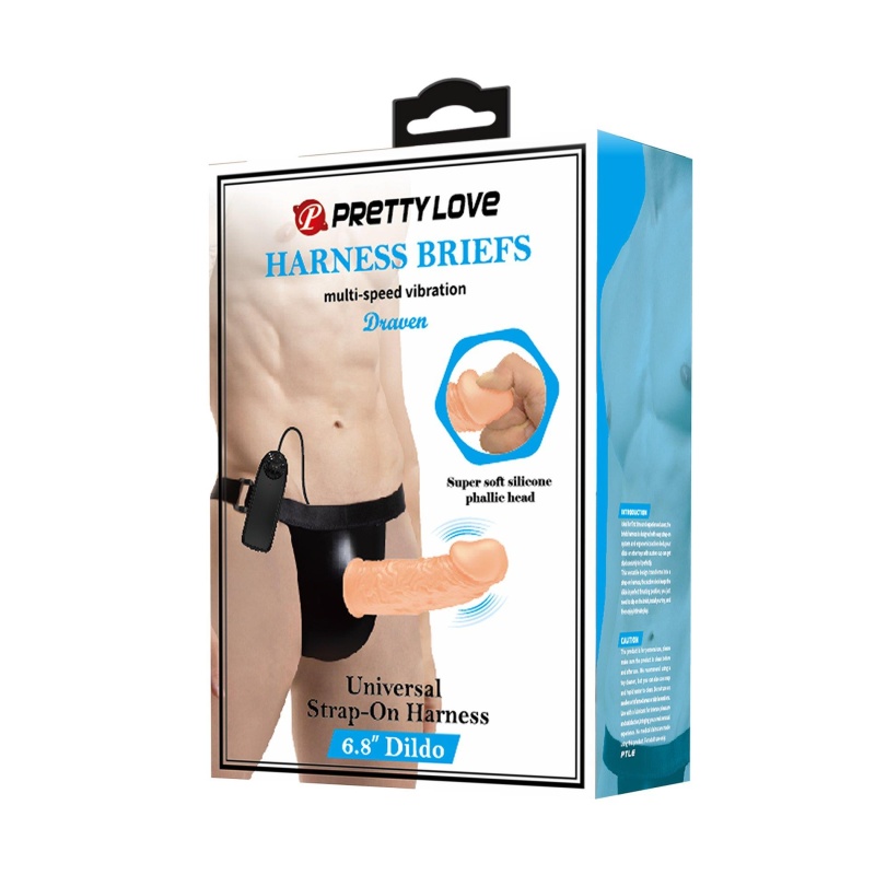Dildo strap-on Draven z regulowaną uprzężą, 17,3 cm - 11