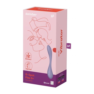 Satisfyer G-Spot Flex 5+ Lilac - elastyczny wibrator do stymulacji punktu G z regulacją kąta, sterowaniem aplikacją, długość 19, - 1