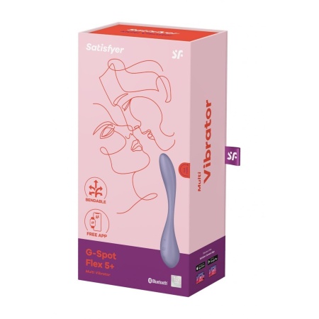 Satisfyer G-Spot Flex 5+ Lilac - elastyczny wibrator do stymulacji punktu G z regulacją kąta, sterowaniem aplikacją, długość 19, - 1