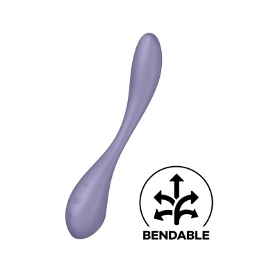 Satisfyer G-Spot Flex 5+ Lilac - elastyczny wibrator do stymulacji punktu G z regulacją kąta, sterowaniem aplikacją, długość 19, - 1 2