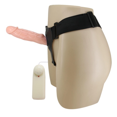 Strap-on Jessica z wibracją i bumperem łechtaczkowym, 17 cm - 5