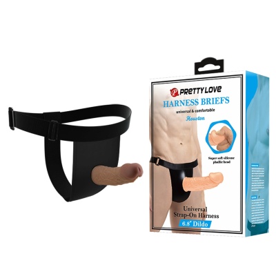 Uprząż strap-on Houston z regulowanym pasem - dildo 17 cm - 1