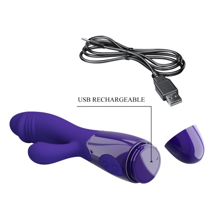 Wibrator podwójny Snappy Youth z 30 funkcjami wibracji i elastycznym ramieniem, długość 19 cm - 7