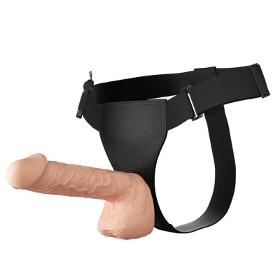 Wibrujący strap-on RealDeal 10.2 z pilotem - 26 cm - 1 2