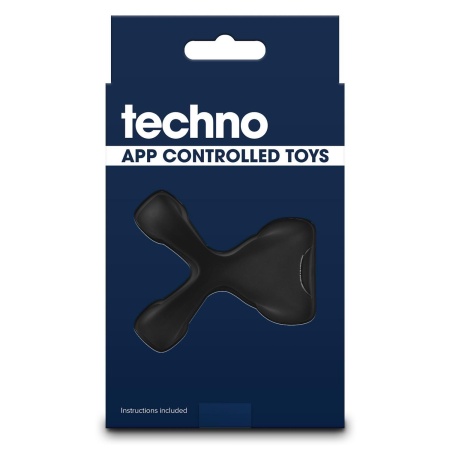 Wibrujący pierścień erekcyjny TECHNO STROBE BLACK z aplikacją, 6,6 x 5,8 x 3,8 cm - 4