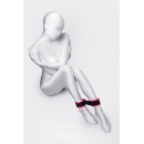 Anonymo handcuffs, velour, red, 29 cm - 2