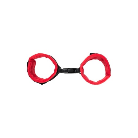 Anonymo handcuffs, velour, red, 29 cm - 3