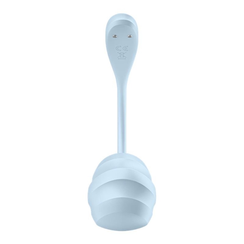 Jajko wibrujące Smooth Petal light blue - elastyczny silikon, sterowanie przez aplikację, długość 9 cm, średnica 3,9 cm - 3