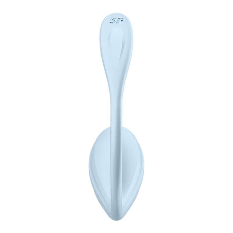 Jajko wibrujące Smooth Petal light blue - elastyczny silikon, sterowanie przez aplikację, długość 9 cm, średnica 3,9 cm - 5