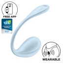 Jajko wibrujące Smooth Petal light blue - elastyczny silikon, sterowanie przez aplikację, długość 9 cm, średnica 3,9 cm - 6