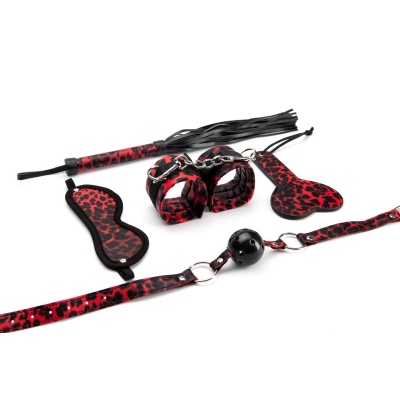 5 Pieces Leopard Bondage Set - 1 2