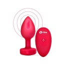 Korek analny wibracyjny VIBRATING HEART SHAPE JEWEL PLUG M/L Red - 6 poziomów wibracji, 15 wzorców, średnica 4 cm, długość inser - 2