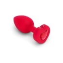 Korek analny wibracyjny VIBRATING HEART SHAPE JEWEL PLUG M/L Red - 6 poziomów wibracji, 15 wzorców, średnica 4 cm, długość inser - 4