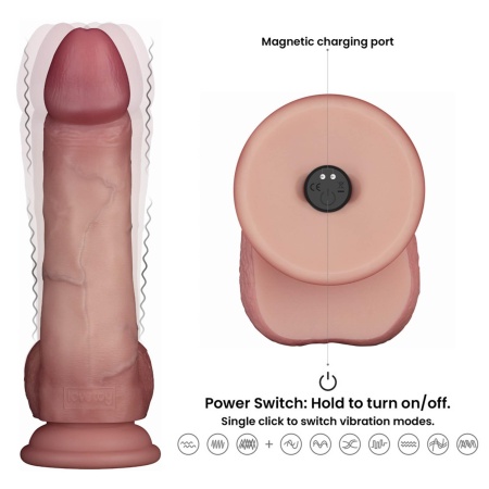 Wibrujące dildo Sliding Skin Pro II 20,3 cm z pilotem - 3