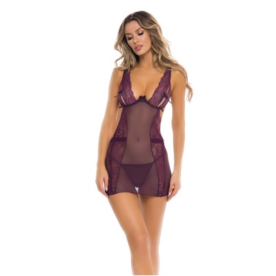 SNEAK PEAK CHEMISE SET PURPLE - 1