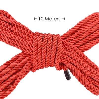 Polyester Bondage Rope - 32.8 ft / 10 m - Red - 1 2