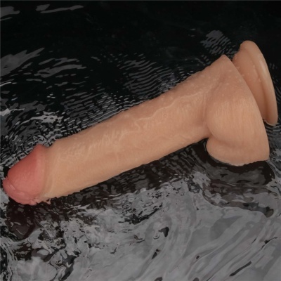 Wibrator Power Basics Cock 20,3 cm z wibracjami i przyssawką kremowy - 1 2