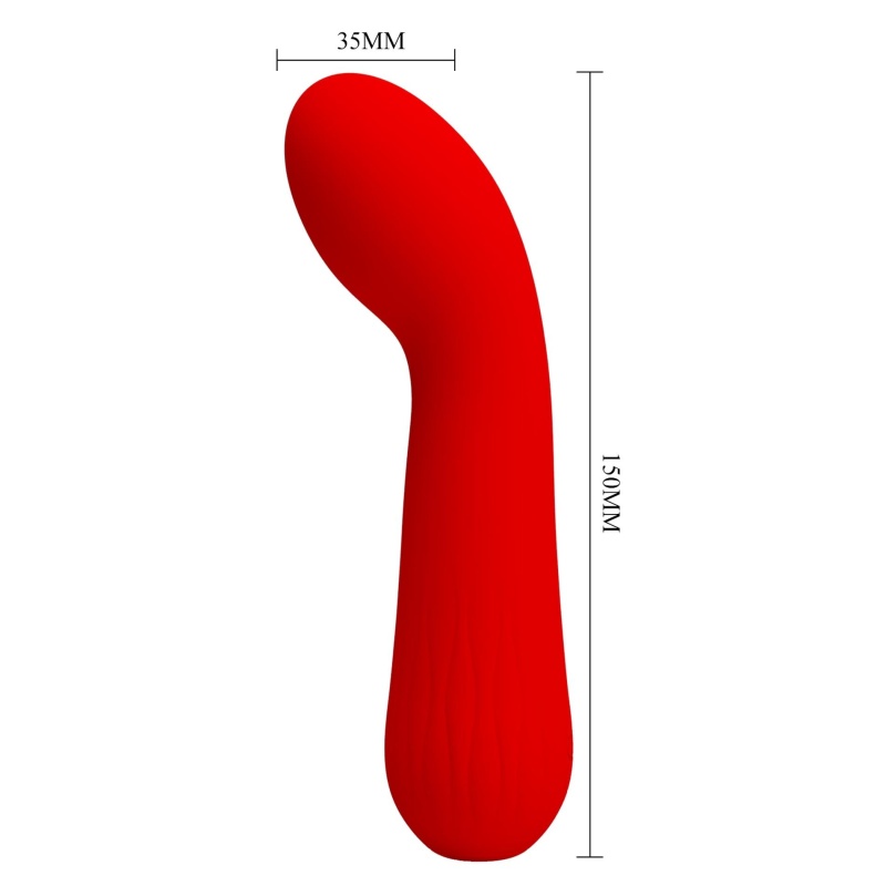 Wibrator do punktu G Faun Red z 12 trybami wibracji i długością 18,5 cm - 10