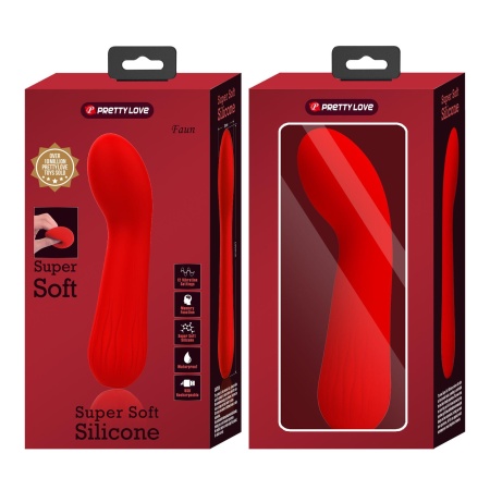 Wibrator do punktu G Faun Red z 12 trybami wibracji i długością 18,5 cm - 13