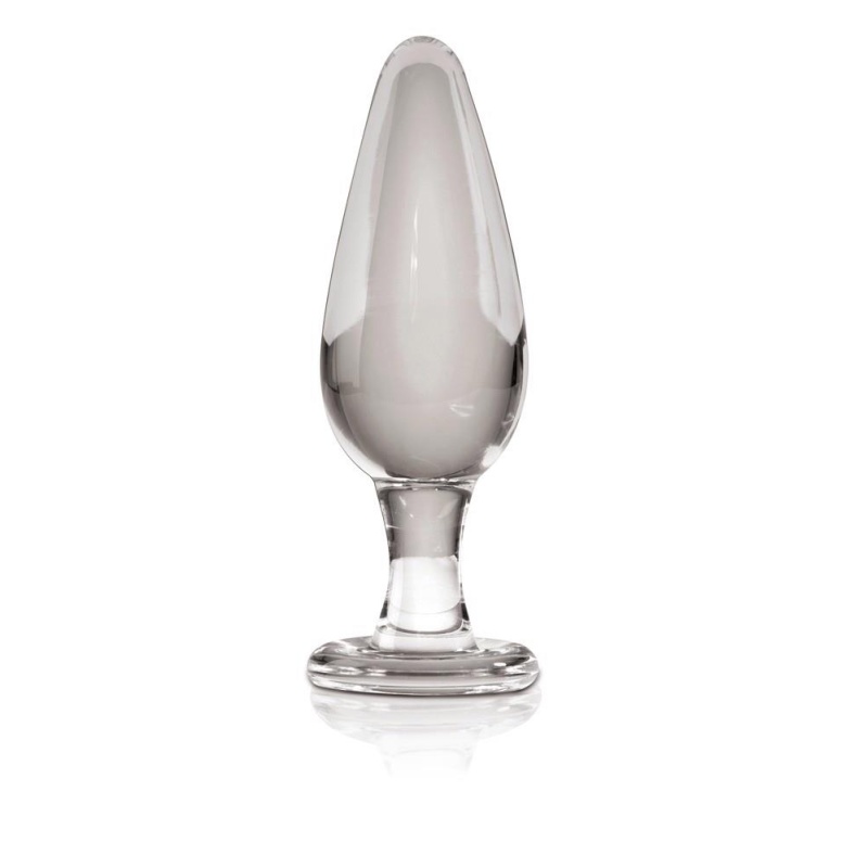 Korek analny szklany No. 26 Clear – termoregulacja, gładka powierzchnia, 11 cm długości i 4 cm średnicy - 2