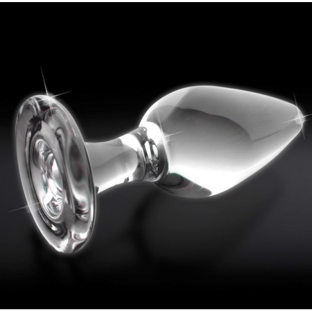 Korek analny szklany No. 26 Clear – termoregulacja, gładka powierzchnia, 11 cm długości i 4 cm średnicy - 3
