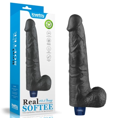 Wibrator Real Softee 26,7 cm - czarny - 1