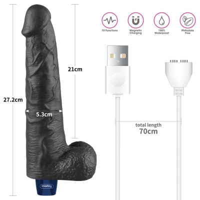 Wibrator Real Softee 26,7 cm - czarny - 1 2