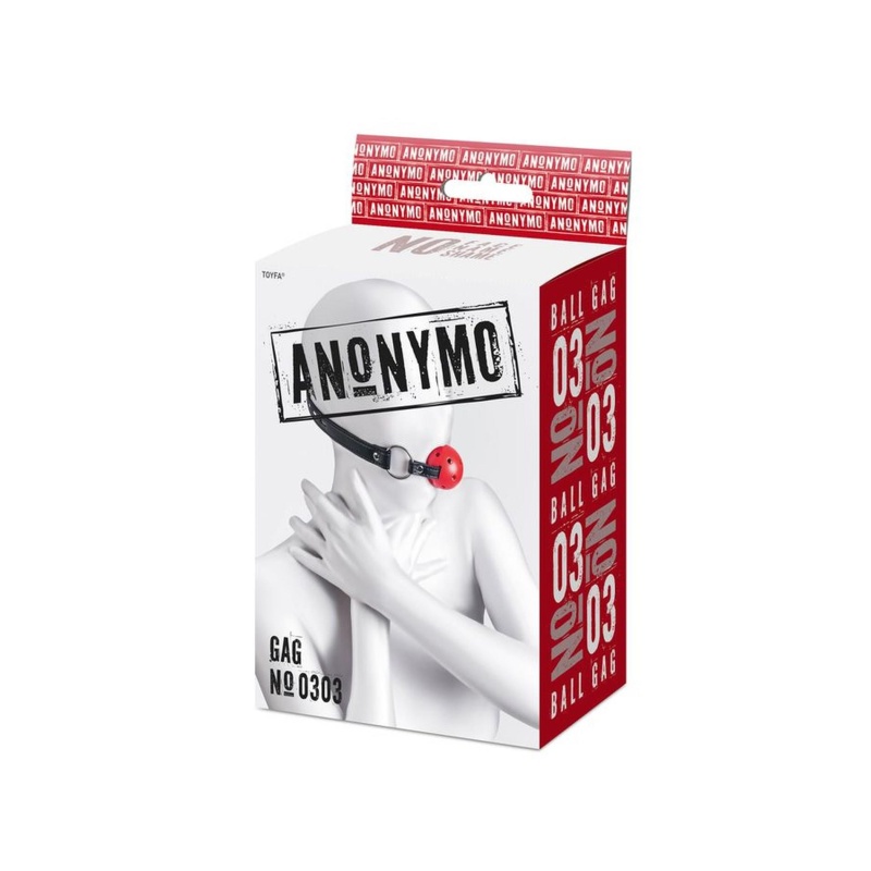 Anonymo gag, ABS plastic, red, 64 cm - 1