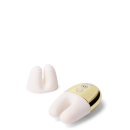Wibrator podwójny Double Vibe White Gold - dwa silniki, silikonowa nakładka, 8,4 × 5,4 cm - 2