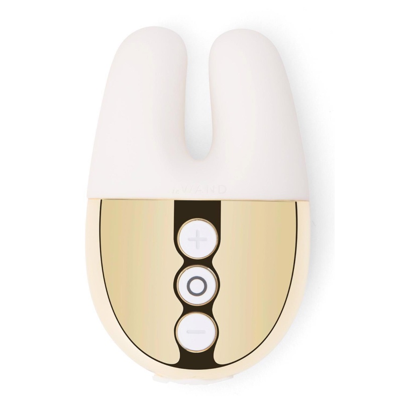 Wibrator podwójny Double Vibe White Gold - dwa silniki, silikonowa nakładka, 8,4 × 5,4 cm - 4