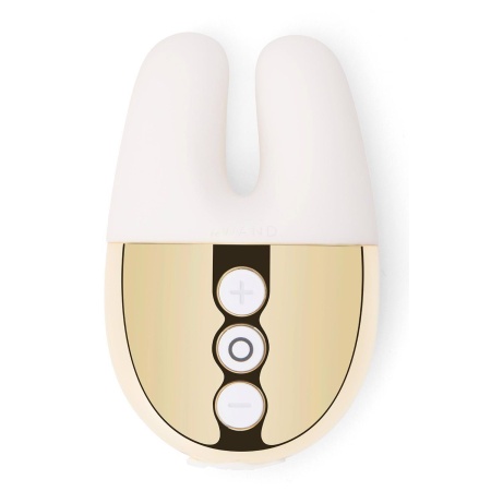 Wibrator podwójny Double Vibe White Gold - dwa silniki, silikonowa nakładka, 8,4 × 5,4 cm - 4