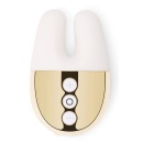 Wibrator podwójny Double Vibe White Gold - dwa silniki, silikonowa nakładka, 8,4 × 5,4 cm - 4