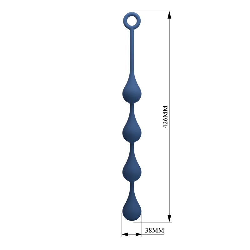 Kulki analne Waterdrop L z pętlą zabezpieczającą, 42,6 cm - 7