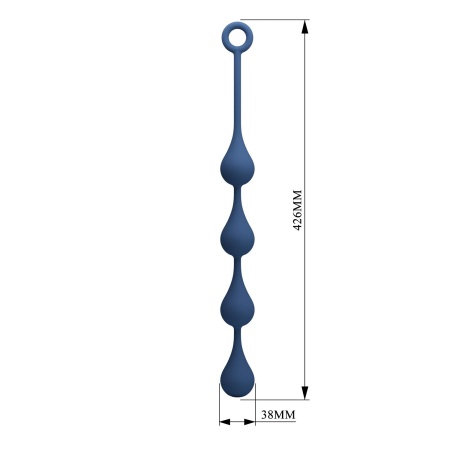 Kulki analne Waterdrop L z pętlą zabezpieczającą, 42,6 cm - 7