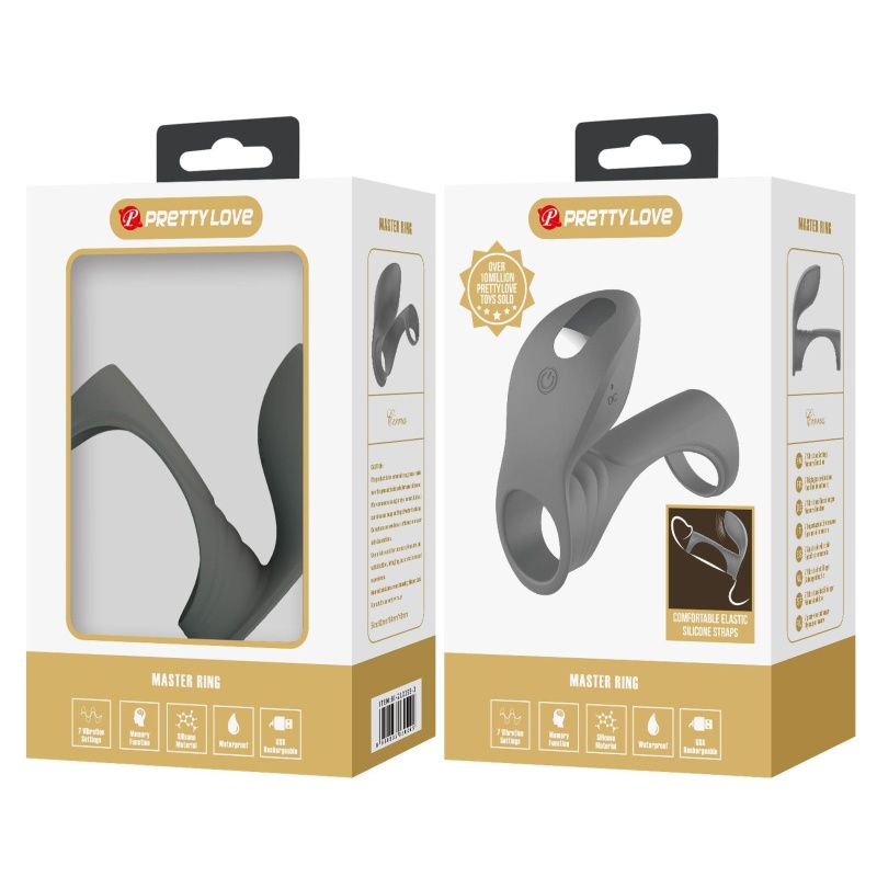 Pierścień na penisa Master Ring - 7 trybów wibracji, funkcja pamięci, silikon, 9 cm średnicy - 9