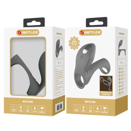 Pierścień na penisa Master Ring - 7 trybów wibracji, funkcja pamięci, silikon, 9 cm średnicy - 9